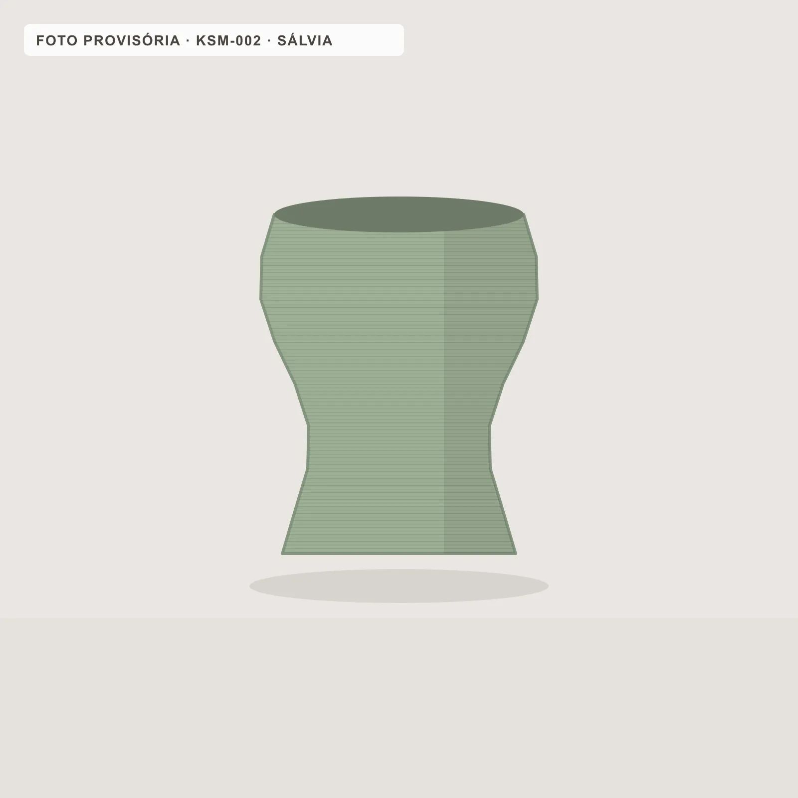 Vaso Ondulação em sálvia, vista de três quartos